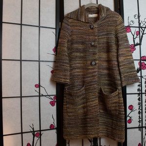 Anthropologie- Long Knit Sweater Coat